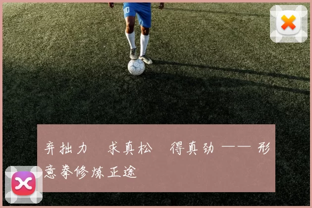 弃拙力・求真松・得真劲 —— 形意拳修炼正途