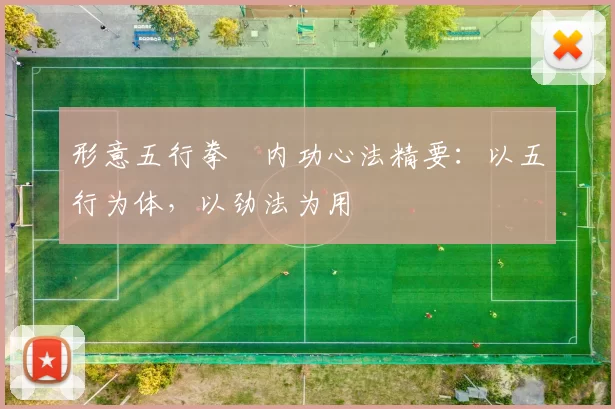 形意五行拳・内功心法精要:以五行为体,以劲法为用