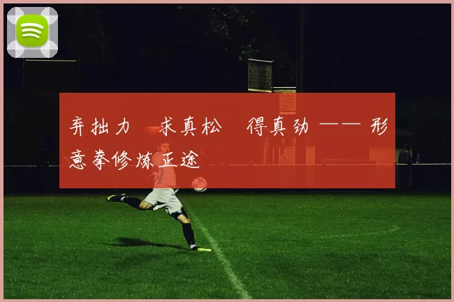 弃拙力・求真松・得真劲 —— 形意拳修炼正途