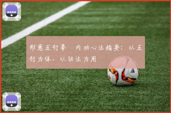 形意五行拳・内功心法精要:以五行为体,以劲法为用