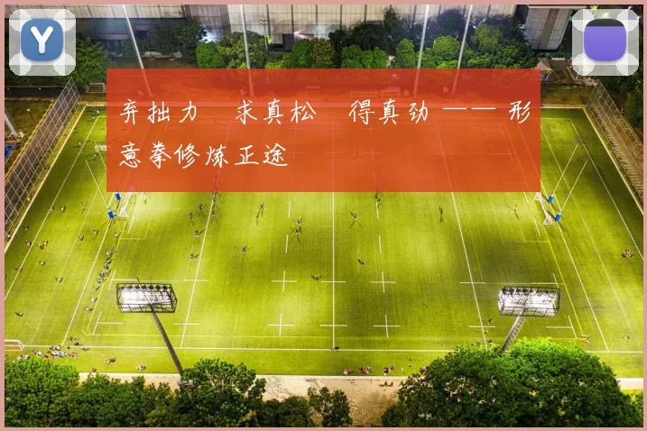 弃拙力・求真松・得真劲 —— 形意拳修炼正途