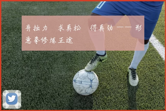 弃拙力・求真松・得真劲 —— 形意拳修炼正途