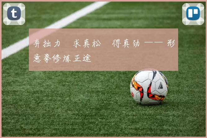 弃拙力・求真松・得真劲 —— 形意拳修炼正途