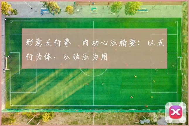 形意五行拳・内功心法精要:以五行为体,以劲法为用