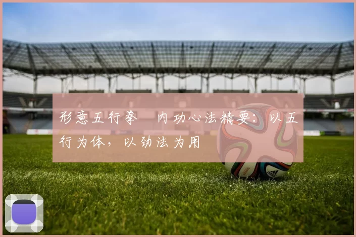 形意五行拳・内功心法精要:以五行为体,以劲法为用