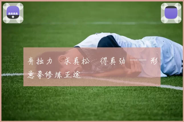 弃拙力・求真松・得真劲 —— 形意拳修炼正途