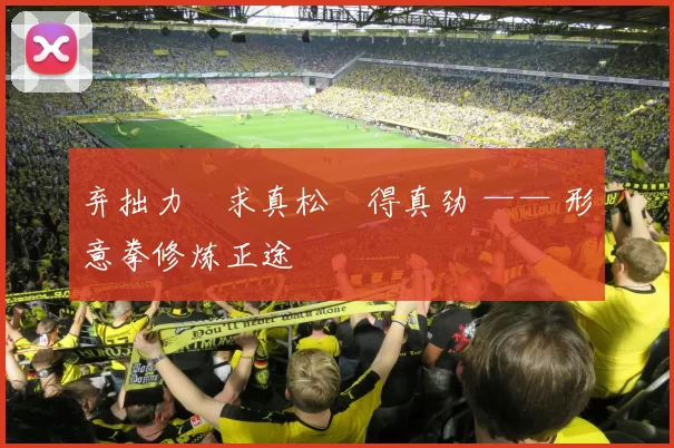 弃拙力・求真松・得真劲 —— 形意拳修炼正途