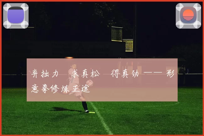 弃拙力・求真松・得真劲 —— 形意拳修炼正途