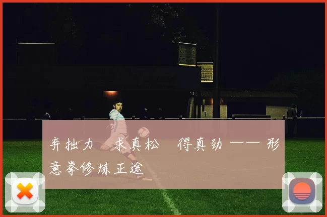 弃拙力・求真松・得真劲 —— 形意拳修炼正途