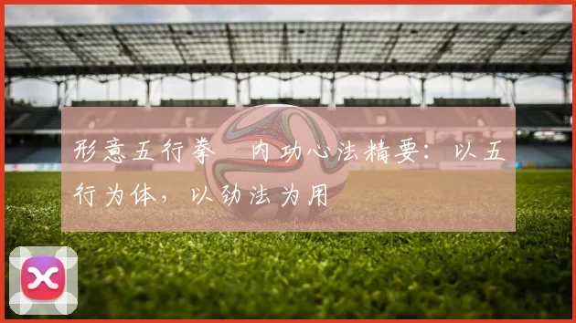 形意五行拳・内功心法精要:以五行为体,以劲法为用