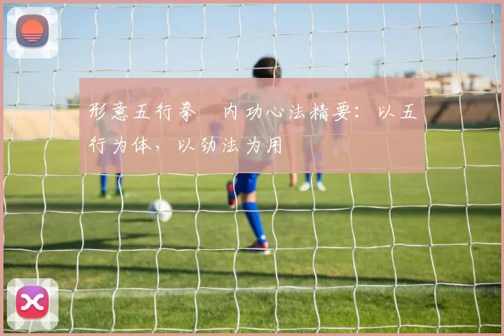 形意五行拳・内功心法精要:以五行为体,以劲法为用