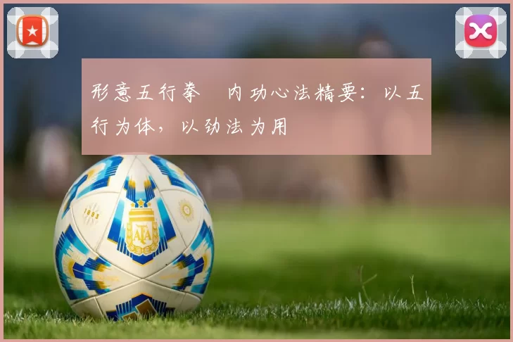 形意五行拳・内功心法精要:以五行为体,以劲法为用