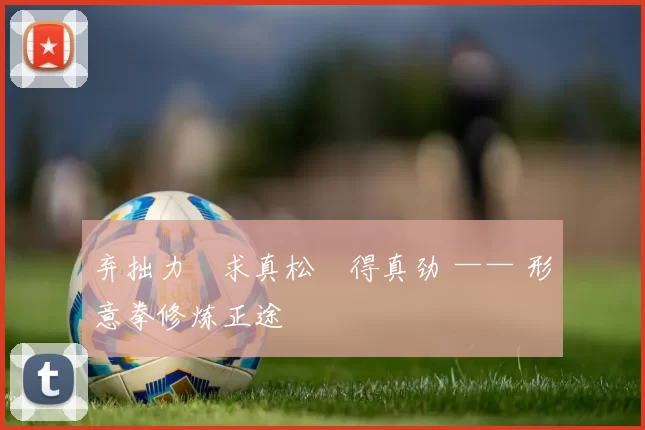 弃拙力・求真松・得真劲 —— 形意拳修炼正途