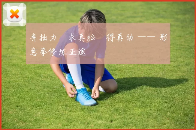 弃拙力・求真松・得真劲 —— 形意拳修炼正途