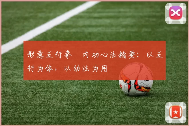 形意五行拳・内功心法精要：以五行为体，以劲法为用