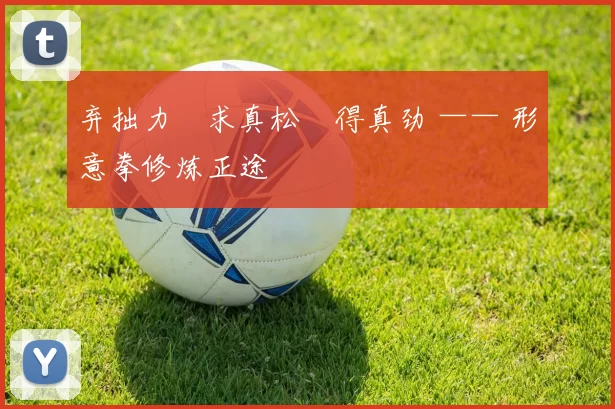 弃拙力・求真松・得真劲 —— 形意拳修炼正途