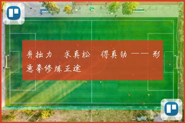 弃拙力・求真松・得真劲 —— 形意拳修炼正途