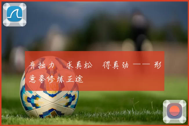 弃拙力・求真松・得真劲 —— 形意拳修炼正途