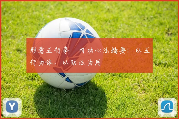 形意五行拳・内功心法精要:以五行为体,以劲法为用