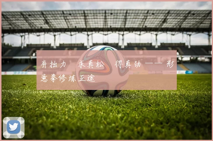 弃拙力・求真松・得真劲 —— 形意拳修炼正途