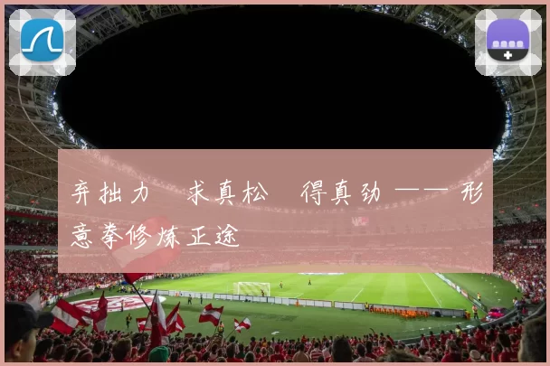 弃拙力・求真松・得真劲 —— 形意拳修炼正途