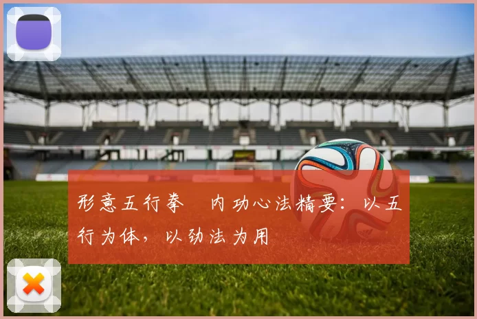 形意五行拳・内功心法精要：以五行为体，以劲法为用