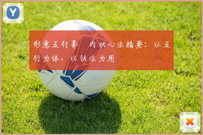 形意五行拳・内功心法精要：以五行为体，以劲法为用