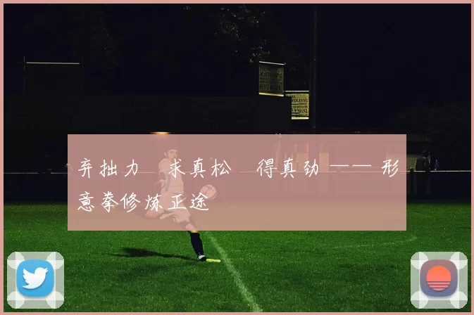 弃拙力・求真松・得真劲 —— 形意拳修炼正途