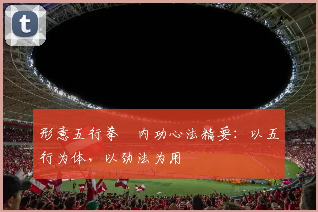 形意五行拳・内功心法精要:以五行为体,以劲法为用