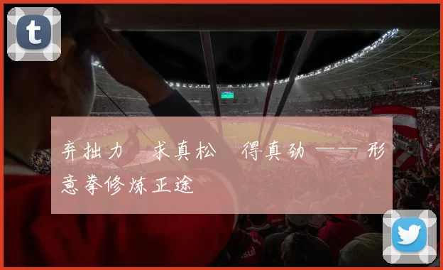 弃拙力・求真松・得真劲 —— 形意拳修炼正途