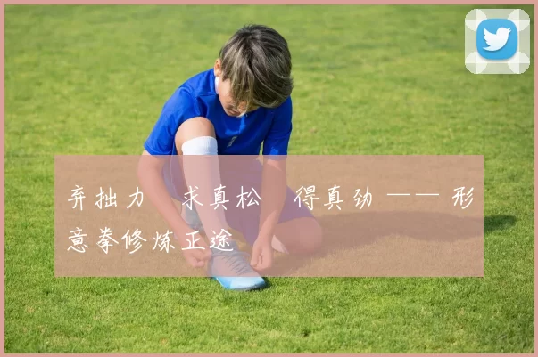 弃拙力・求真松・得真劲 —— 形意拳修炼正途