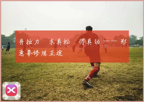 弃拙力・求真松・得真劲 —— 形意拳修炼正途