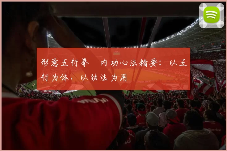形意五行拳・内功心法精要:以五行为体,以劲法为用