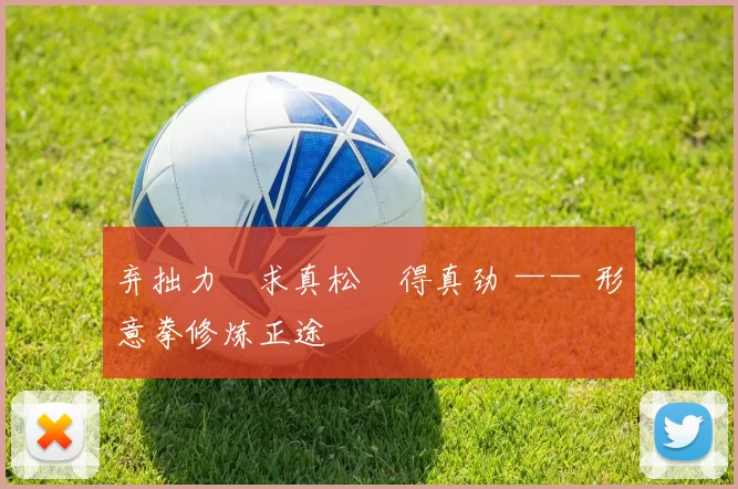 弃拙力・求真松・得真劲 —— 形意拳修炼正途