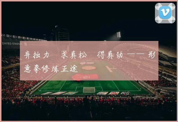 弃拙力・求真松・得真劲 —— 形意拳修炼正途