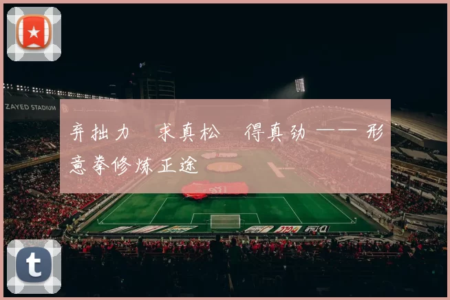 弃拙力・求真松・得真劲 —— 形意拳修炼正途