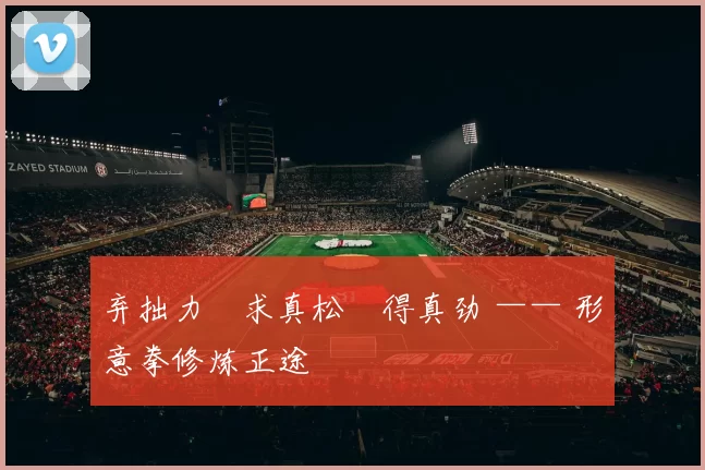 弃拙力・求真松・得真劲 —— 形意拳修炼正途