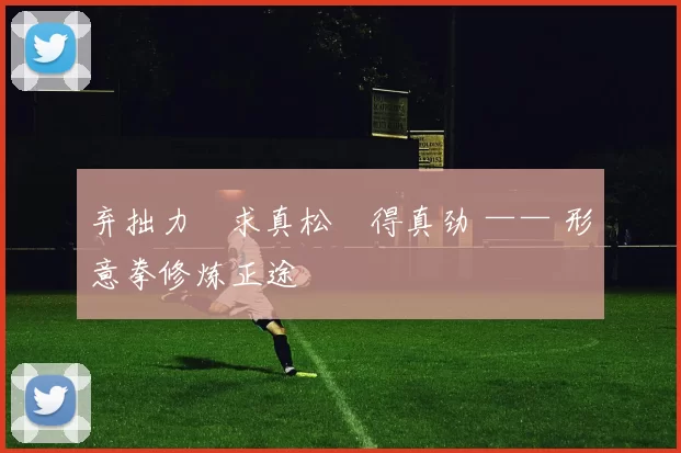 弃拙力・求真松・得真劲 —— 形意拳修炼正途