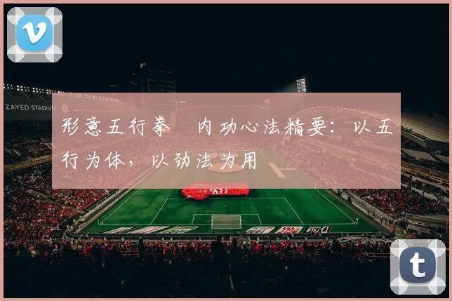 形意五行拳・内功心法精要:以五行为体,以劲法为用