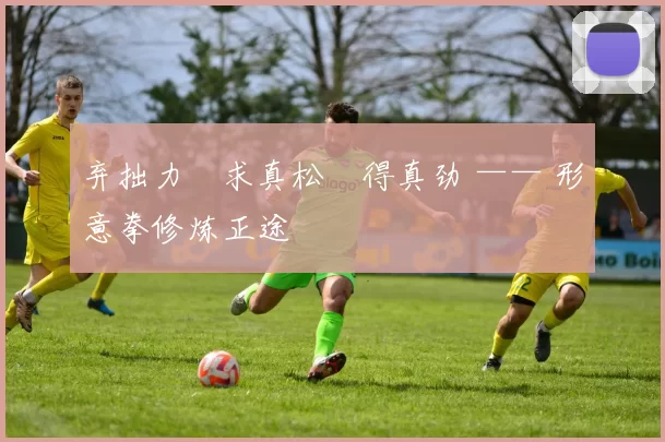 弃拙力・求真松・得真劲 —— 形意拳修炼正途