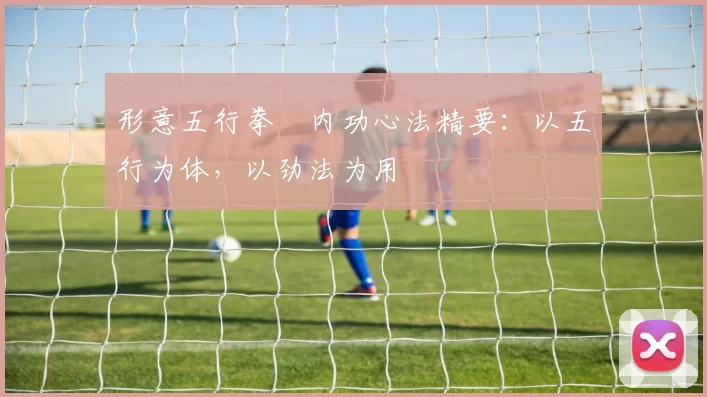 形意五行拳・内功心法精要:以五行为体,以劲法为用