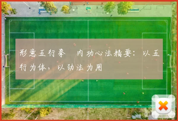 形意五行拳・内功心法精要:以五行为体,以劲法为用